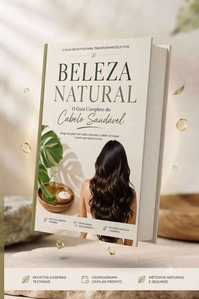 Mockup do e-book Beleza Natural em formato livro